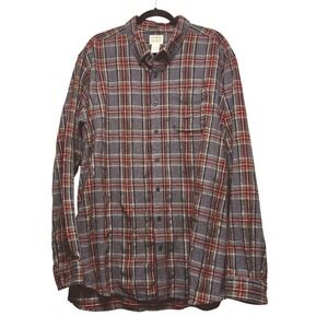 LL Bean Men's Plaid Flannel Long Sleeve Shirt Lumberjack FishermanCore Cabincore